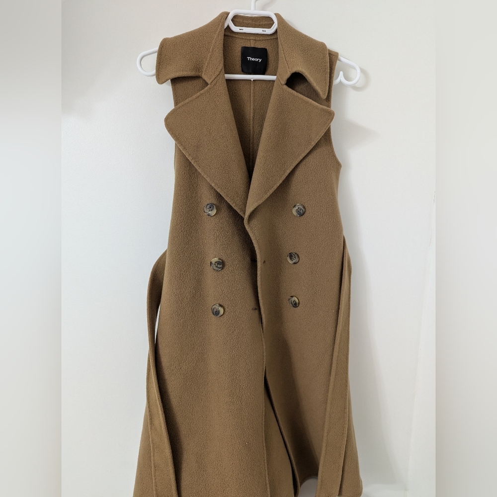 Theory Wool Cashmere Vest - Camel